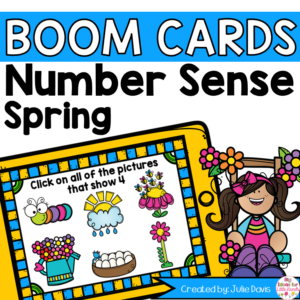 Number Sense Spring Counting Activity Boom Cards Game