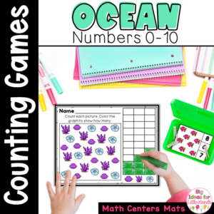 Ocean Counting Worksheet Numbers 0-10 | End of Year Kindergarten Math Games