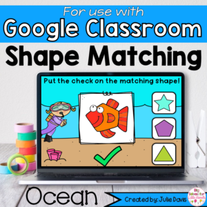 Ocean Shapes Math Centers for Google Classroom