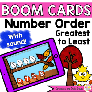 Order Sequence Numbers Greatest to Least Digital Game Boom Cards