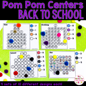 Back to School Math and Literacy Center Activities