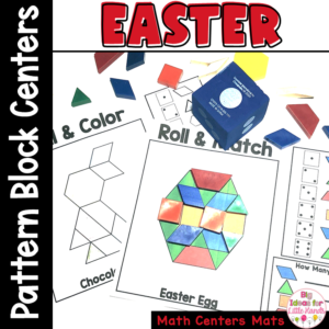 Pattern Blocks April Easter Math Games | Kindergarten Math Counting Centers