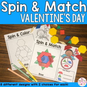 Pattern Blocks Mat Valentine's Day Math Center