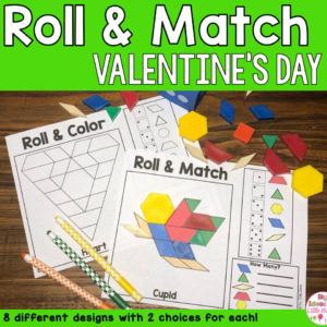 Pattern Blocks Mat Valentine's Day Math Games