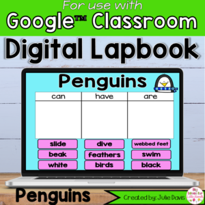 Penguin Digital Interactive Notebook Google Classroom
