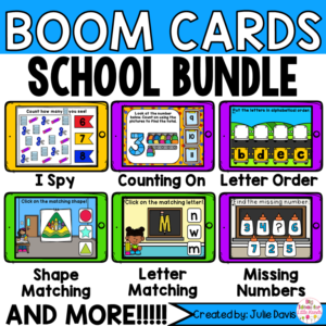 Back to School Math and Phonics Digital Boom Cards™ Bundle