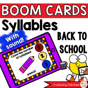 School Syllable Counting Digital Game Boom Cards