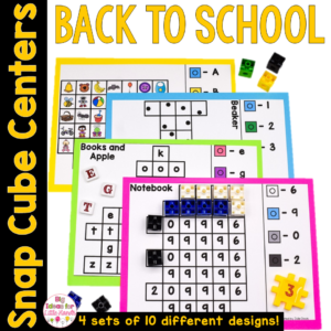 Snap Cube Math and Literacy Activites | Back to School | Kindergarten 1st Grade