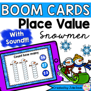 Snowmen Place Value Counting Activity Boom Cards Digital Game