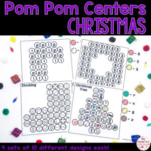 Christmas Math and Literacy Pom Pom Activities