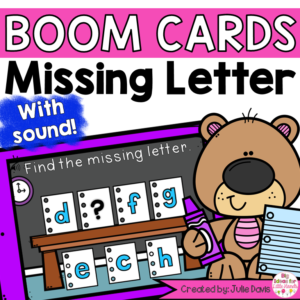 Back to School Missing Letter Digital Game Boom Cards™