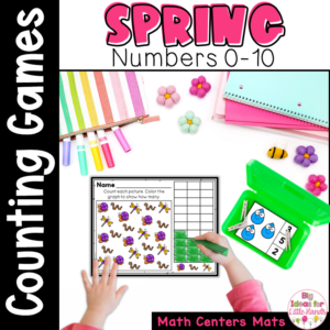Spring Counting Worksheet Numbers 0-10 | April Kindergarten Math Games