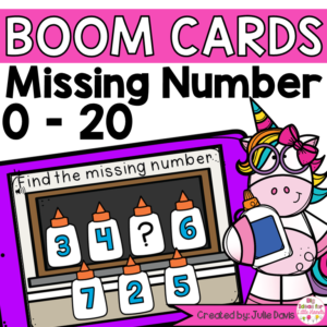 Back to School Missing Number Digital Game Boom Cards