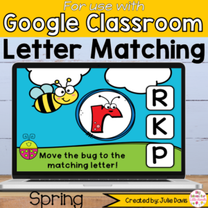 Spring Insect Letter Match Digital Game for Google Classroom