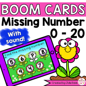 Spring Missing Number Digital Game Boom Cards