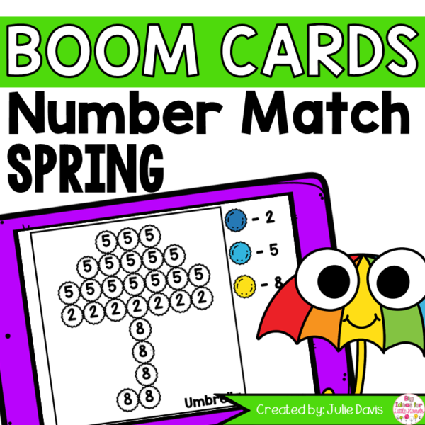 Spring Number Matching Boom Cards Digital Game