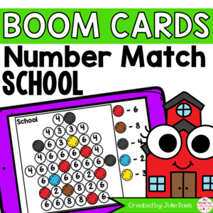 Back to School Number Matching Boom Cards Digital Game