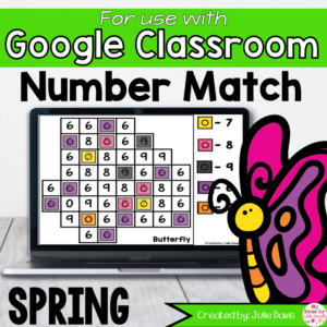 Spring Number Matching Google Classroom Digital Game