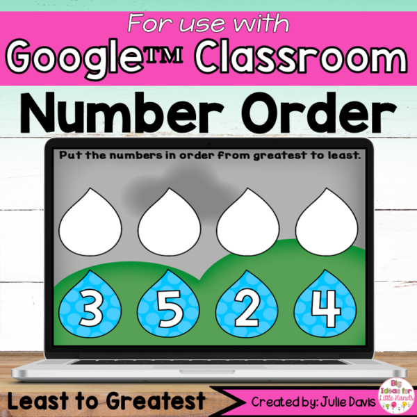 Spring Number Order Digital Game for Google Classroom