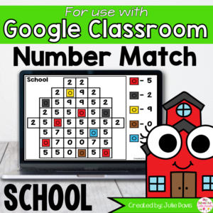 Back to School Number Matching Google Classroom Digital Game