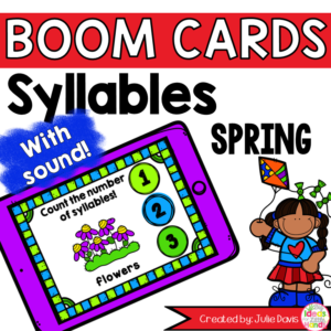 Spring Syllable Counting Digital Game Boom Cards