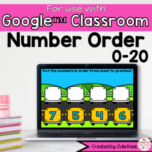 Back to School Number Order Digital Game for Google Classroom