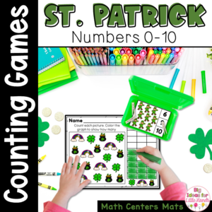 St Patricks Day Counting Worksheet Numbers 0-10 | March Kindergarten