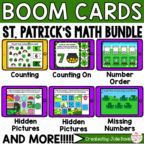 St Patricks Day Math Digital Boom Cards™ Bundle