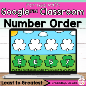 St Patricks Day Number Order Digital Game for Google Classroom