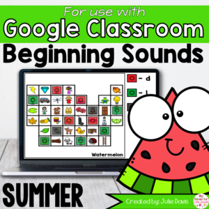 Summer Beginning Sounds Google Classroom Digital Game