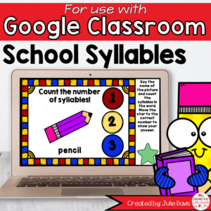 Back to School Syllables Game for Google Classroom