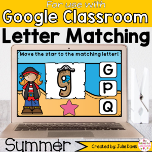 Summer Letter Match Digital Game for Google Classroom