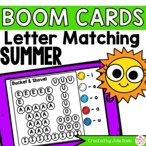 Summer Letter Matching Boom Cards Digital Game
