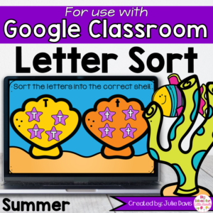 Summer Letter Sort Digital Game for Google Classroom