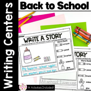 Back to School Writing Center | Kindergarten and First Grade