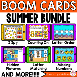 Summer Math and Phonics Digital Boom Cards™ Bundle
