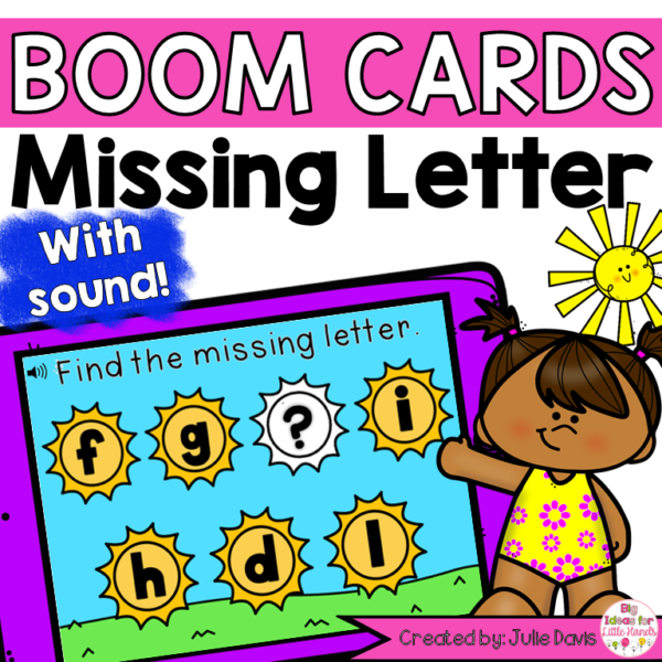 Summer Missing Letter Digital Game Boom Cards