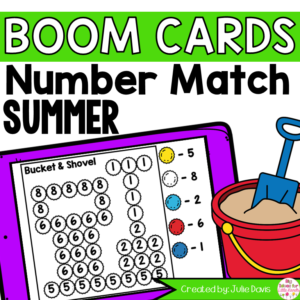 Summer Number Matching Boom Cards Digital Game