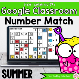 Summer Number Matching Google Classroom Digital Game