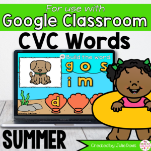 Summer Ocean CVC Words Activity for Google Classroom