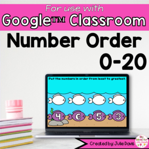 Summer Ocean Number Order Digital Game for Google Classroom