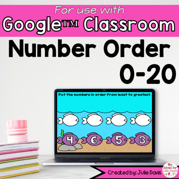 Summer Ocean Number Order Digital Game for Google Classroom