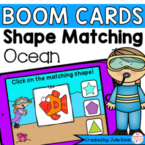 Summer Ocean Shapes Math Centers | Digital Game Boom Cards