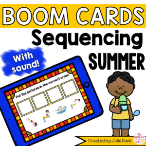 Summer Sequencing Pictures Activity Boom Cards Digital