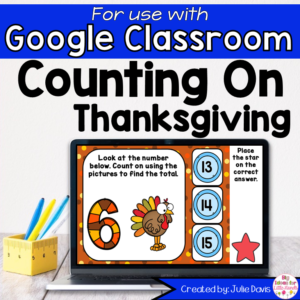 Thanksgiving Counting On Addition Game for Google Classroom