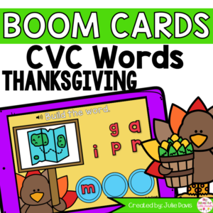 Thanksgiving CVC Words Digital Game Boom Cards™
