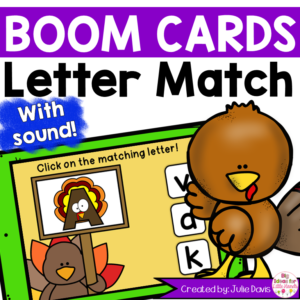 Thanksgiving Letter Match Digital Game Boom Cards™