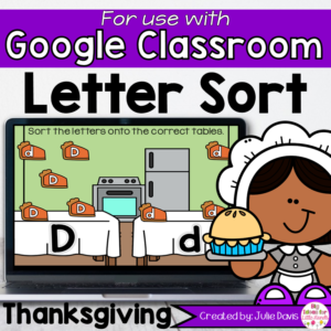Thanksgiving Letter Sort Digital Game for Google Classroom