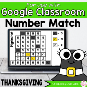 Thanksgiving Number Matching Google Classroom Digital Game