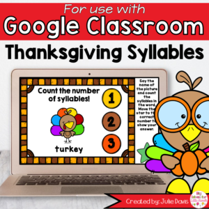 Thanksgiving Syllables Game for Google Classroom